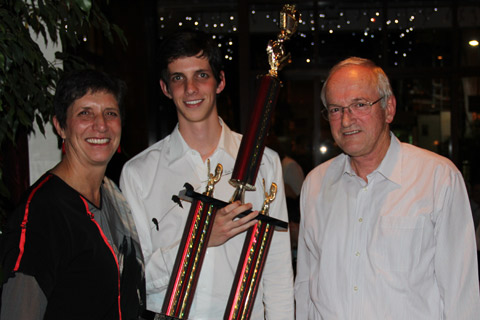 Edward Giffney with his parents Rosalind and John Giffney.